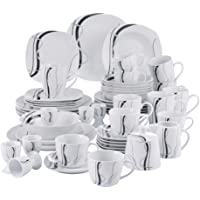 Los mejores  - VEWEET Fiona Juego de Vajilla 50 Piezas con Platos Llanos- Platos de Postre- Platos Hondos- Mugs- Cuenco- Tazas…